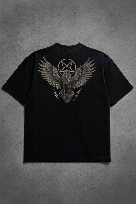 VOZÉ Oversized T-Shirt – Gothic Raven | Black Edition